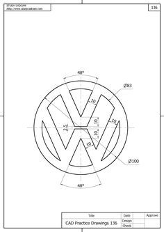 Autocad Isometric Drawing, Orthographic Drawing, Vw Logo, Solidworks Tutorial, Autocad Tutorial, Vw Art, Mechanical Engineering Design, Isometric Drawing, 3d Cnc