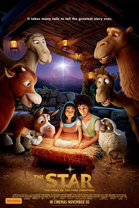 The Star (2017) - A small but brave donkey and his animal friends become the unsung heroes of the first Christmas. Tam Film, Good Animated Movies, New Disney Movies, Night Film, Comedy Movie, رعب نفسي, Film Disney, Kids' Movies, Animation Movie