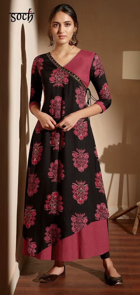 Printed Kurti Designs, A Line Kurti, Indian Kurti Designs, New Kurti Designs, Simple Kurti, Simple Kurta Designs, Designer Kurti Patterns, Salwar Designs, Gaun Fashion