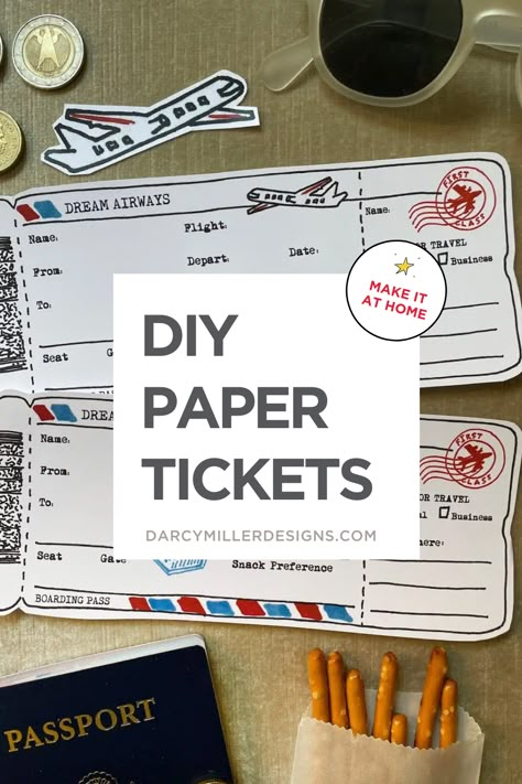 Airplane Ticket Template Printable Free, Free Ticket Template Printable, Diy Plane Ticket, Airline Tickets Template, Fake Plane Ticket Template, Flight Ticket Design, Printable Plane Ticket, Diy Tickets, Vintage Train Ticket