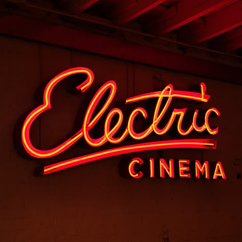 Cinema Signage, Electric Cinema, Neon Logos, Neon Lettering, Cinema Sign, Neon Typography, Cool Neon Signs, Signage Board, Sign Fonts