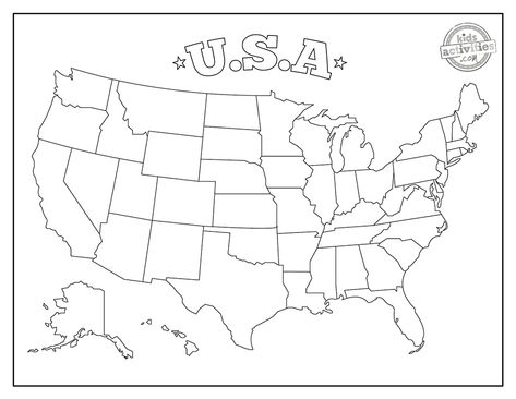 Blank United States Map Coloring Pages You Can Print United States Map Printable, Us Map Printable, Map Coloring Pages, American Flag Coloring Page, Regions Of The United States, Us State Map, American History Lessons, Flag Coloring Pages, North America Map