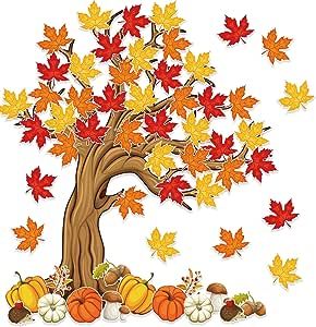 #NetworkAffiliate Tree Bulletin Board, Butterflies Classroom, Bulletin Board Decoration, Bulletin Board Tree, Fall Bulletin Board, Pumpkin Cutouts, Fall Bulletin Boards, Leaf Cutout, Classroom Wall Decor