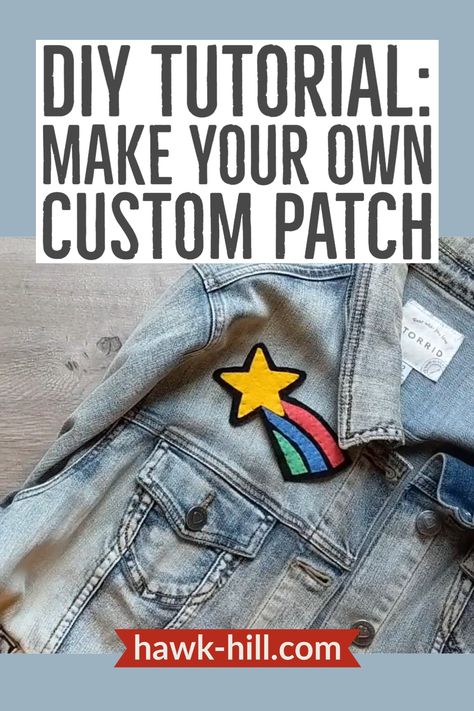 Denim Patches Diy, Make Your Own Patch, How To Make Patches, Diy Patches Embroidery, Custom Iron On Patches, Patches Jacket Diy, Fun Awards, Embroidered Patch Diy, Custom Patch