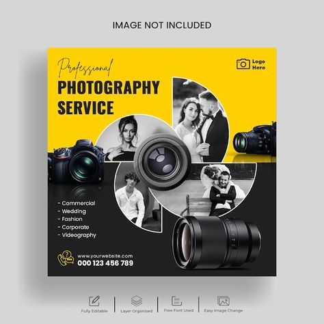 Photography Services Poster, Photography Posters Advertising, Photography Banner Design, Photography Instagram Post, Photographer Flyers, Tshirt 2023, Photography Social Media, Ganesh Art Paintings, Collection Photography