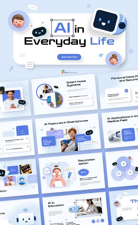 Pitch Deck Design Templates. #SlideMembers #Pitchdeck #AI #Robot #Chatbot #ChatGPT #Tech #IT #Lifestyle #Daily #Applications #Value #Advancements #Utilizing #Algorithms #Personalized #Smart #Home #Systems #Assistant #Smartphone #Socialmedia #Recommendation #Appliance #Future #Innovation #Data #Portfolio #Investor #Professional #Background #Layout #Slide #Design #Multipurpose #Proposal #BestPPT #PPT #PPTdesign #freepresentation #Presentation #Templates #PowerPoint #Investordeck #PPTdeck #freePPT Data Presentation Design, Data Portfolio, Future Innovation, Pitch Deck Design, Chatbot Design, Powerpoint Inspiration, Theme Illustration, Ppt Template Design, Professional Background