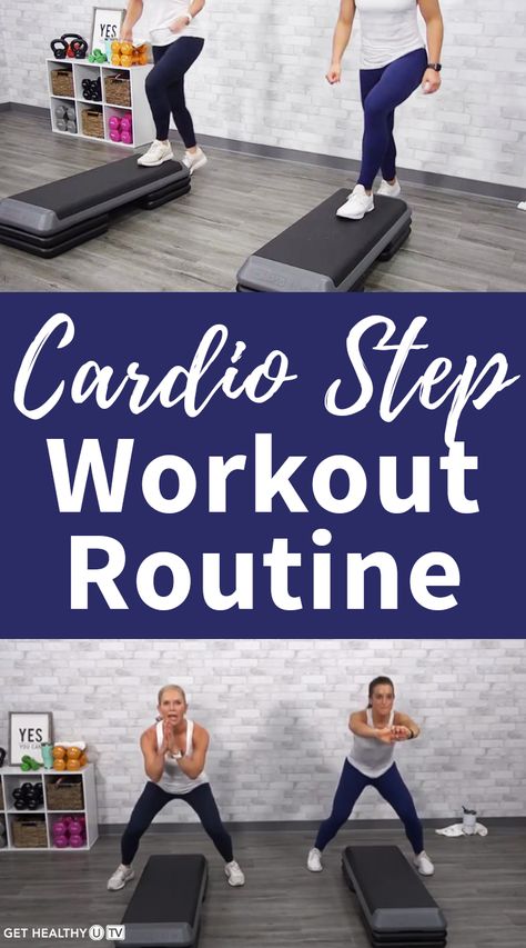 Steps Exercises Workouts, Step Aerobic Workout, Step Up Workout, Step Bench, Chris Freytag, Cardio Barre, Stepper Workout, Step Aerobics, Bench Workout