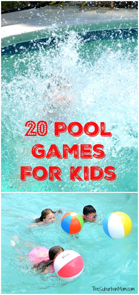 Pool Games Kids, Pool Games For Kids, Fun Pool Games, Swimming Games, Swimming Pool Games, Pool Party Games, Pool Party Kids, Suburban Mom, Party Playlist