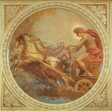 Helios' Chariot Greek Mythology Paintings, Greek Mythology Aesthetic, Yellow Sunrise, Sun God Nika, Greek Titans, Mythology Aesthetic, Greece Mythology, Goddess Aesthetic, Greek Gods And Goddesses