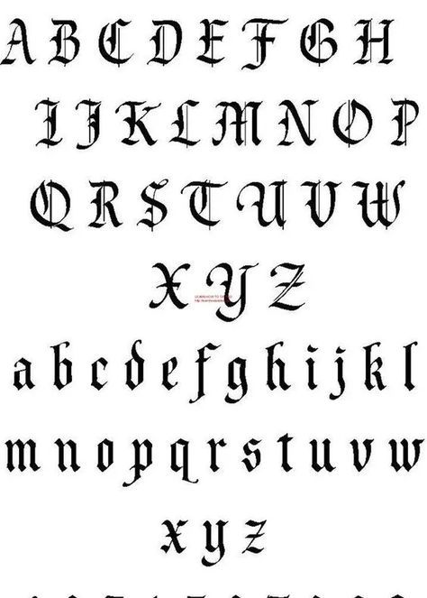 Letting Alphabet, Tato 3d, Tattoo Alphabet, Calligraphy Tattoo Fonts, Best Tattoo Fonts, Old English Alphabet, Tattoo Font For Men, Tattoo Letters, Alfabet Font