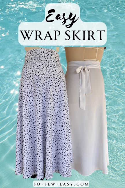 Easy Adjustable Wrap Skirt Pattern - Full Tutorial | So Sew Easy Wrap Skirt Patterns Sewing, Diy Wrap Skirt Pattern, Wrap Skirt Pattern Free, Skirt Patterns Sewing Free, Free Wrap Skirt Pattern, Easy Skirts To Sew, Wrap Around Skirt Pattern, Easy Wrap Skirt, Skirt Sewing Pattern Free