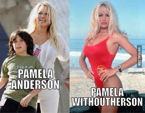 Pamela Anderson. Celebrity Name Puns, Celebrity Puns, Bad Puns, Birthday Quotes Funny, Everything Funny, Celebrities Humor, Celebrity Names, Arnold Schwarzenegger, Laughter Is The Best Medicine