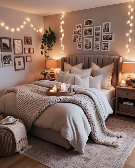 Create your perfect cozy bedroom aesthetic that invites relaxation! ✨ Explore stunning bedroom ideas and chic bedroom decor to achieve your ultimate bedroom goals. Whether you’re looking for bedroom inspiration for a master bedroom or a kids bedroom, this space is all about comfort and style. Discover innovative bedroom design and bedroom styling tips that make every night a dream. Don’t forget to like, comment, and share if you love this vibe! Credit by: @millahomedecor #homedecor #home... Simply Bedroom Ideas Simple, Master Bedrooms Decor Shabby Chic, Cute Bohemian Bedrooms, 20 Year Old Bedroom Aesthetic, Bedroom Ideas For Small Rooms Queen Bed, Bedroom Ideas Grey Comforter, Coed Bedroom Decor, Men And Women Bedroom Ideas, Different Types Of Bedroom Styles