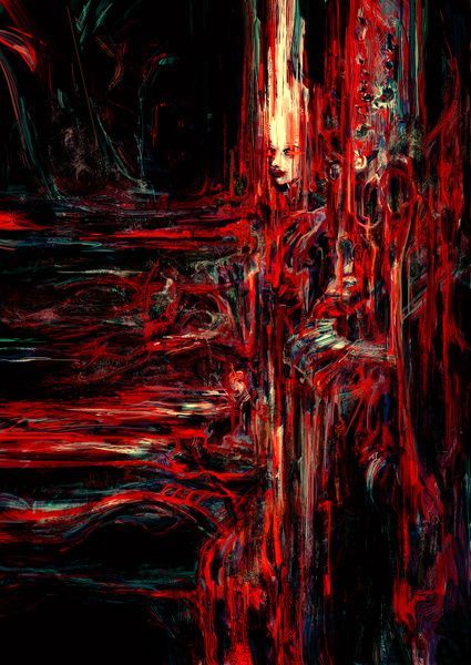 Layers Black And Red Art Drawing, Goth Abstract Art, Horror Abstract Art, Black And Red Abstract Painting, Horror Oil Painting, Gore Painting, Dark Red Painting, Dark Surrealism Art, Rage Painting