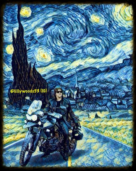 Twd Fanart, Twd Art, The Walking Dead Funny, Walking Dead Funny, Van Gogh Painting, Kawaii Disney, Walking Dead Daryl, Van Gogh Paintings, Rick Grimes