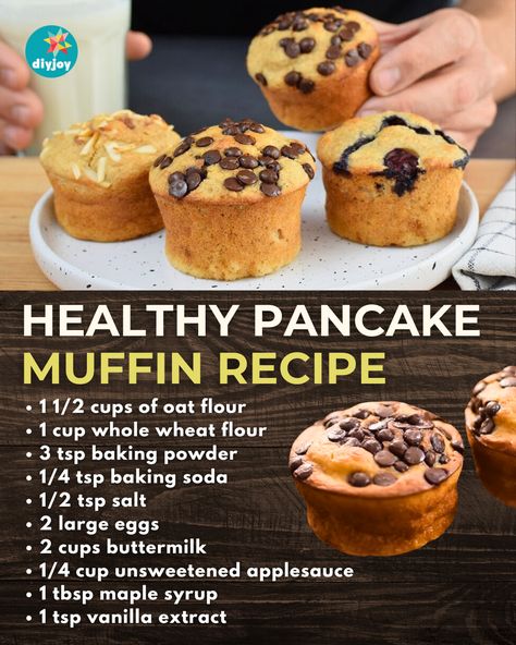 These healthy pancake muffins are the perfect breakfast snacks! They are delicious and quick to prepare–perfect for busy mornings. Cornbread Muffins Recipe, Healthy Pancake, Apple Bread Recipe, Pancake Muffins, Avocado Toast Recipe, Apple Pancakes, Apple Bread, Oatmeal Muffins, Pancakes Easy