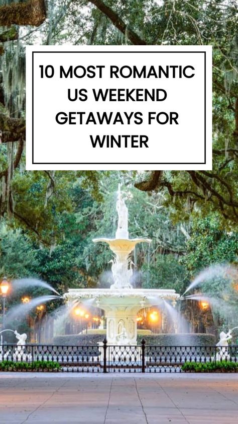 We both love a good winter getaway! So here are 10 Most Romantic US Weekend Getaways for Winter. When winter rolls around, it can be the most magical time to take a romantic getaway. Across the US, there are many great spots to do so. So I've selected the top ones so you can choose amongst the best US destinations. Romantic Winter Weekend Getaways, Romantic Places To Travel In The Us, Winter Babymoon Destinations, Best Romantic Getaways In The Us, Romantic Us Getaways, Anniversary Trips In The United States, Anniversary Getaway Ideas, Couples Weekend Getaway Ideas, Couples Getaway Ideas