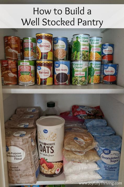 With all the shortages right now, it is more important than ever to build and maintain a well stocked pantry. Here are some great lists and ideas for exactly what to include! #stockpile #pantry #emergencypreparedness 52 Week Stockpile Your Pantry, How To Stock A Pantry For The First Time, Things To Stockpile, Winter Stockpile List, Stock Pantry List, Stocking The Pantry, Pantry Supplies List, Well Stocked Fridge, Pantry Restock List