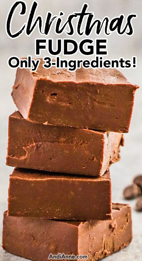 This easy 3 ingredient chocolate fudge recipe is totally foolproof! It's a rich and decadent dessert, the perfect chocolate treat! Chocolate Fudge Microwave, Easy Delicious Fudge Recipes, Chocolate Fudge With Nuts Recipes, 3 Ingredients Fudge Condensed Milk, Chocolate Fudge Candy Recipe, Chocolate Marshmallow Fudge Easy, Four Ingredient Fudge, Three Minute Fudge 3 Ingredients, Condensed Milk Chocolate Fudge