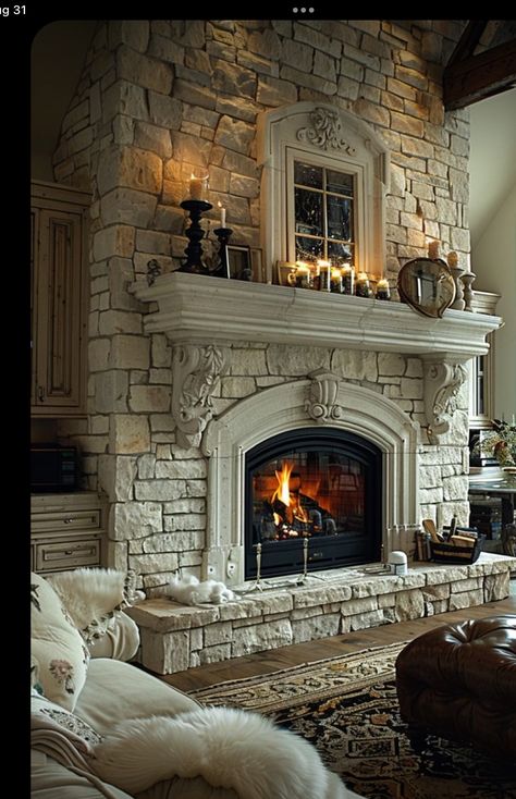 French Country Kitchen Ideas, Red Brick Fireplaces, Country Fireplace, Country Kitchen Ideas, Fireplace Mantles, Stone Fireplaces, Fireplace Built Ins, French Country Kitchens, House Gate