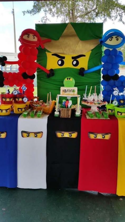 Lego Ninjago, Ninja Birthday Party Ideas | Photo 3 of 7 | Catch My Party Ninjago Party Decorations, Ninja Birthday Party Ideas, Ninja Birthday Party, Lego Ninjago Party, Lego Ninjago Birthday, Ninjago Birthday Party, Lego Themed Party, Ninja Birthday Parties, Ninjago Birthday