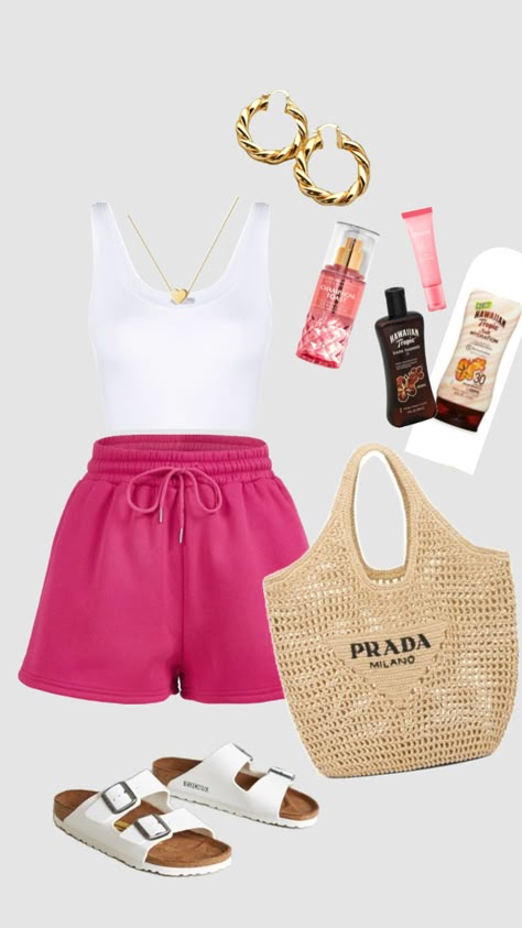 Pink Shorts Outfits, Everyday Outfits Fall, Beachy Outfits, Mum Fashion, Summer Shorts Outfits, Shorts Outfits, Casual Chic Outfit, Cute Summer Outfits, Summer Fashion Outfits