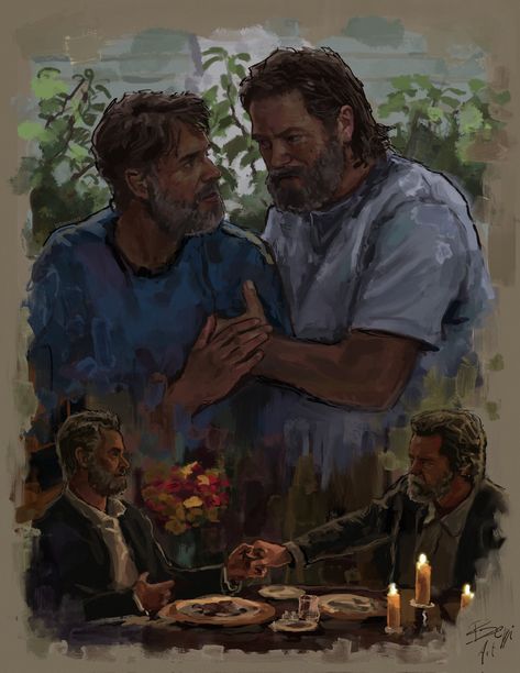 Bill X Frank, Frank And Bill, Bill And Frank, Tlou Fanart, The Last Of Us Fanart, Last Of Us Fanart, Tlou Art, Last Of Us Art, The Last Of Us Tv