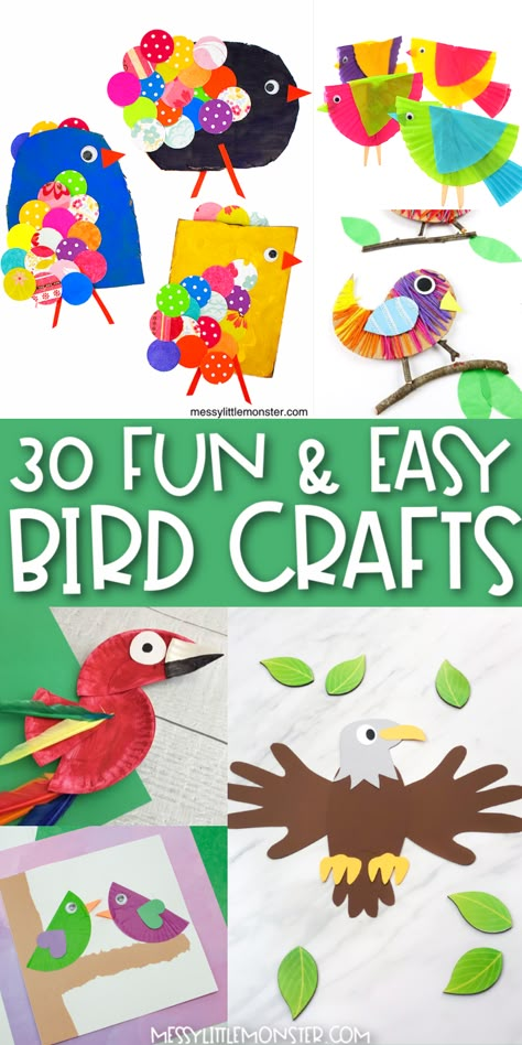 Bird Crafts For Kids Easy, Birds Art And Craft, Bird Craft Ideas, Kids Crafts Birds, Bird Crafts For Kids, Easy Paper Mache, Diy Backdrop Ideas, Paper Mache Crafts For Kids, Bird Crafts Preschool