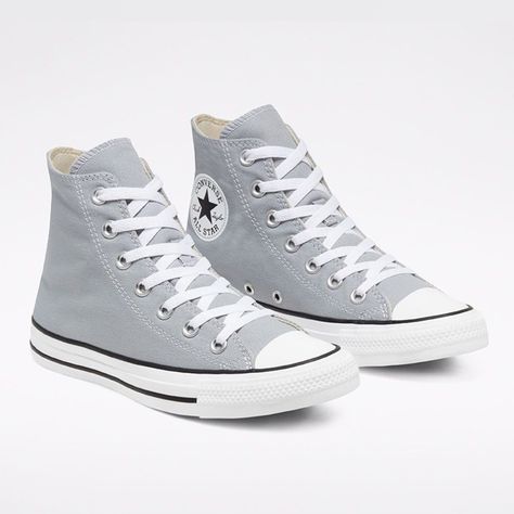 Maddie Aesthetic, High Sneakers Women, Cheap Converse, Gray Converse, Dream Shoe, Cute Converse, Gifts 2023, Grey Converse, Blue Converse