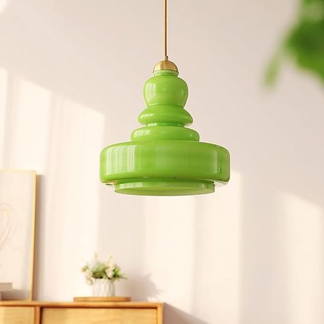 Colourful Pendant Lights, Light Plan, Green Pendant Light, Colorful Pendant Light, Glass Shade Pendant Light, Kitchen 2024, Ceramics Studio, Chicago Apartment, Cliff House