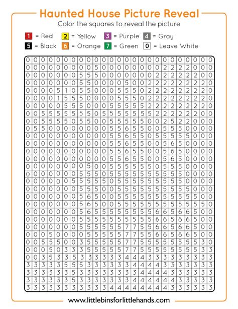 Halloween Color By Number Activity for Kids - Little Bins for Little Hands Color By Numbers Halloween, Pixel By Number, Color By Number Halloween Free Printable, Halloween Color By Number Free Printable, Color By Number Printable Free Difficult, Mystery Color By Number, Easy Color By Number, Color By Number Preschool, Color By Number Halloween