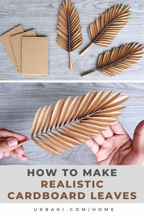 Cardboard realistic leaves are a simple yet effective way to add a touch of nature to your home decor. They are not only eco-friendly but they can also be used in a variety of creative ways to spruce up your living space. In this article, we’ll explore 5 DIY home decor ideas that use cardboard realistic leaves. Wall Art One creative way to use cardboard realistic leaves is to create wall art. You can create a stunning display by grouping several leaves of different sizes together and... Wall Art With Cardboard Boxes, Interesting Shelves Ideas, Card Board Wall Decor Diy, Recycled Cardboard Art, Cardboard Thanksgiving Decor, Diy Natural Home Decor, Diy Nature Decor Craft Ideas, Cardboard Wall Art Diy, Cardboard Sculpture Ideas Easy