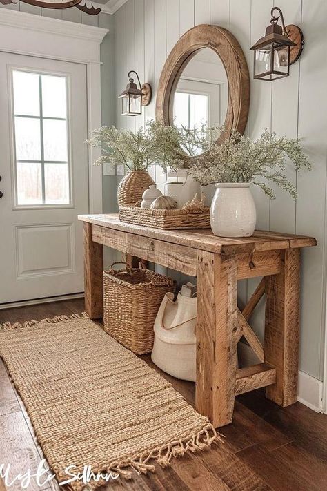 Casa Country, Entryway Table Decor, Classy Decor, Home Entrance Decor, Home Entrance, Entrance Decor, Dream House Interior, Dream House Decor, Entry Way