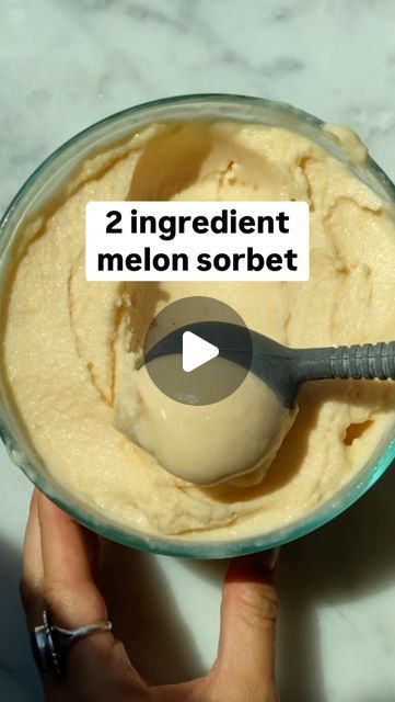 Easy Dairy Free Dessert, Melon Sorbet, Canteloupe, Creami Recipes, Frugal Girls, Ninja Creami, Dairy Free Dessert, 2 Ingredient, Summer Food