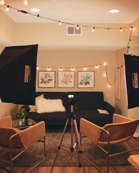 Coffee And Bible Time, Christian Youtubers, Coffee And Bible, Youtube Backdrops, Podcast Setup, Youtube Setup, Home Studio Ideas, Custom Floating Shelves, Home Studio Setup