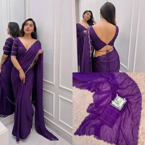 Blauj Design Saree, Yog Blouses Design, Blouse For Party Wear Saree, Fancy Blouse Back Designs, Different Blouse Designs Long Sleeve, Saree Blouse Designs For Heavy Bust, Saree Back Design, Saree Neck Design, How To Wear Saree In Different Style