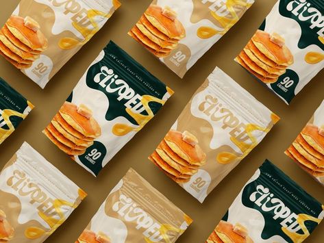 Want to see the whole design process? Checkout my youTube video. Pancake Packaging, Pouch Packaging Design, Design Packaging Ideas, Pancake Designs, Designing A Logo, Bread Packaging, Mockup Packaging, Chocolate Bread, Logo Design Process