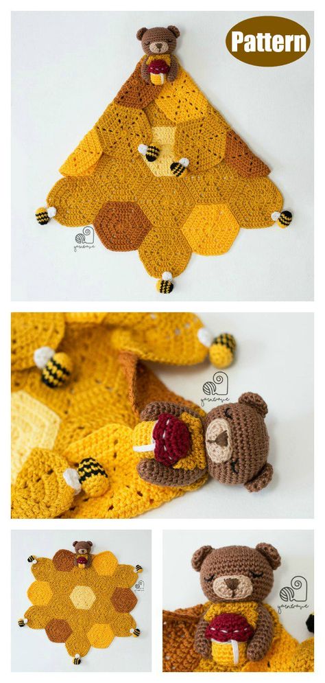 Easy Crochet Lovey Pattern, Bumble Bee Lovey Crochet, Woodland Lovey Crochet Pattern, Butterfly Lovey Crochet Pattern, Winnie The Pooh Crochet Lovey, Owl Lovey Crochet Pattern Free, Crochet Gifts For Babies, Crochet Safari Baby Blanket, Crochet Baby Toy Pattern