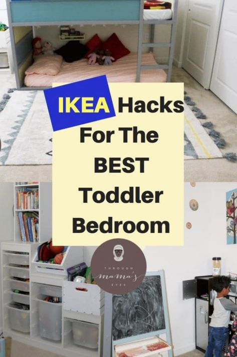 Clothing Storage Hacks, Kids Clothing Storage, Ikea Hacks Kids, Toddler Bedroom Makeover, Small Toddler Bedroom, Ikea Kids Bedroom, Ikea Hack Kids, Kids Clothes Storage, Small Closet Organization Bedroom