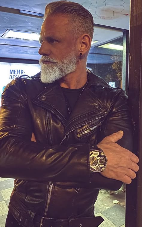 Men With Grey Hair And Beards, Silver Foxes Men Over 50 Long Hair, Men’s Haircuts With Long Beards, Silver Fox Bearded Men, Ducktail Beard, Mens Beard Grooming, Beard Images, Men With Grey Hair, Beard And Mustache Styles