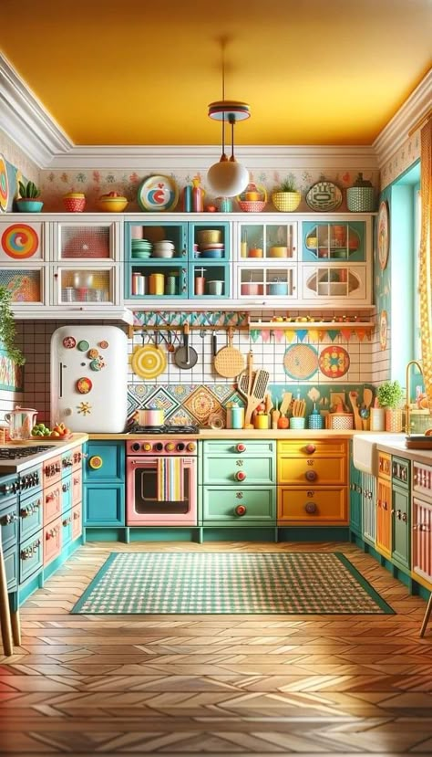 Eccentric Kitchen, Hippie Kitchen, Funky Kitchen, Whimsical Kitchen, Kitschy Kitchen, Eclectic Kitchen, Colorful Kitchen, Boho Kitchen, Kitchen Colors