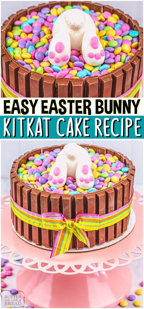 Easter Bunny Desserts, Easter Themed Cakes, Easter Desserts Cake, Bunny Desserts, Easter Cake Easy, Easter Cake Decorating, Chocolate Easter Cake, Easter Basket Cake, Easter Sewing