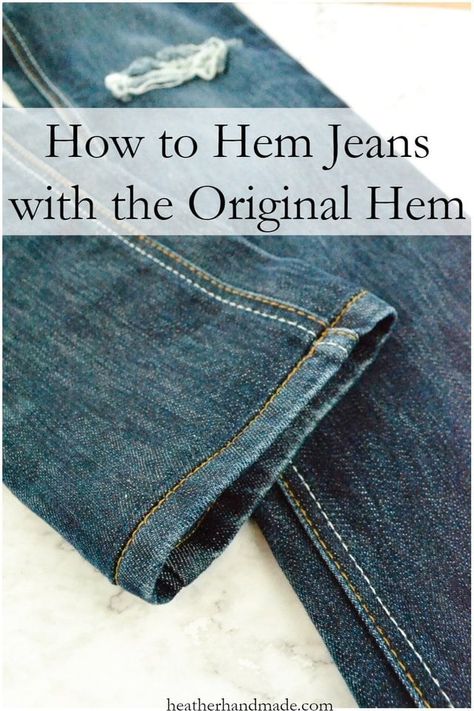 Alter Clothes, Hemming Jeans, Sew Tutorials, Sewing Hems, Original Hem, Sewing Jeans, Sewing Alterations, Sewing Tricks, Hem Pants