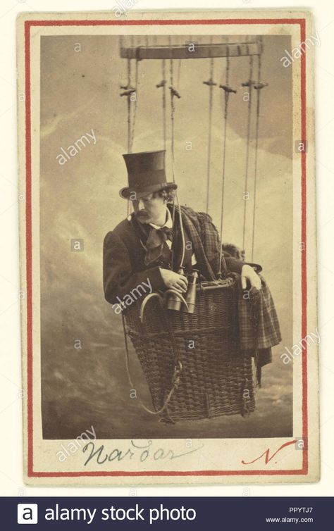 Self-Portrait as an Aeronaut; Nadar, Gaspard Félix Tournachon, French, 1820 - 1910, about 1863; Albumen silver print Stock Photo: 220658879 - Alamy Copyright Free Images Public Domain, Public Domain Images Vintage, Copyright Free Images, Public Domain Photos, Free Vintage Printables, Getty Museum, Kamakura, Classic Image, French Photographers