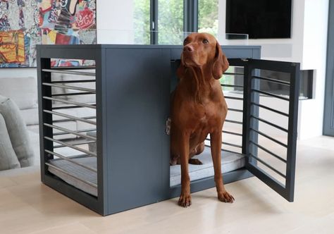 Best Dog Crate Furniture of 2022 | Great Pet Care Mutt Dog, Crate Mat, Crate Cover, Dog Crate Furniture, Pet Sofa, Architectural Pieces, Modern Dog, Stainless Steel Bar, Dog Furniture