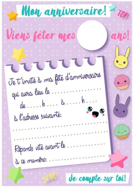 Carte d'invitation d'anniversaire thème kawaii Emma Rose, Diy Embroidery Patterns, Teaching French, Style Japonais, Pajama Party, Diy Embroidery, Birthday Invitations, Embroidery Patterns, Birthday Party