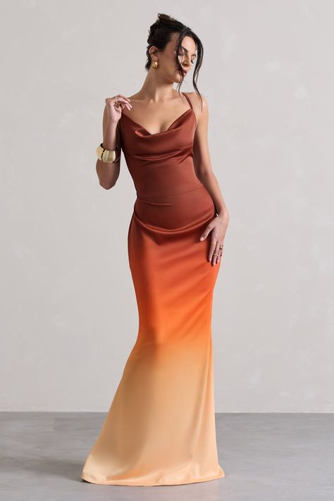 Orange dress outfit wedding