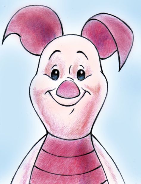 Piglet by ~zdrer456 on deviantART Painting Ideas Disney, Disney Character Drawings, Easy Disney Drawings, Arte Doodle, Disney Drawings Sketches, Disney Paintings, Couple Drawing, Drawing Eyes, Cute Disney Drawings