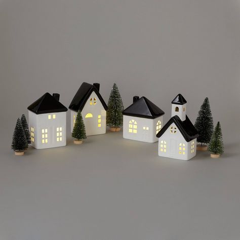 Ceramic Christmas Village, Ceramic Village, Christmas Village Sets, Target Holiday, Minimal Christmas, White Christmas Decor, Glass Jar Candles, Indoor Christmas Decorations, Indoor Christmas