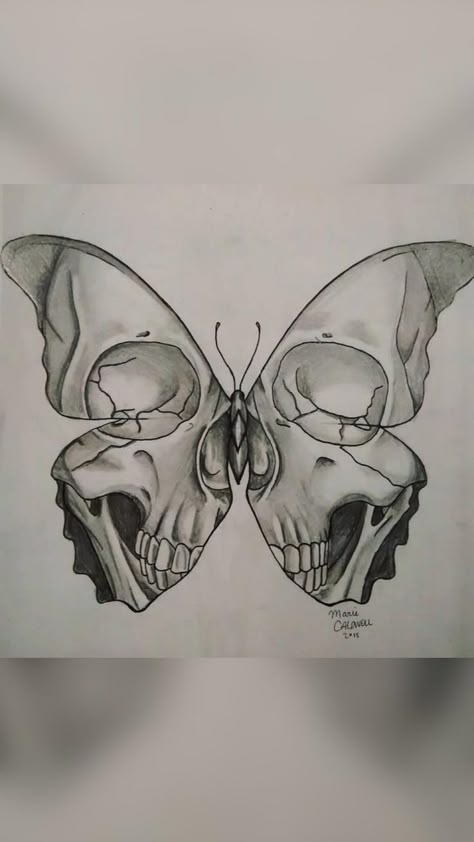 Butterfly Skull Tattoo, Skull Tattoo Ideas, Skull Butterfly Tattoo, Gotik Tattoo, About Butterfly, Butterfly Skull, Skull Butterfly, Arte Doodle, Muster Tattoos